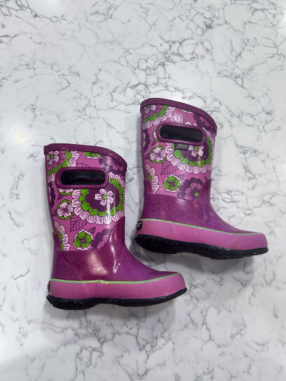 Bogs Children’s Toddlers Magenta Floral Print Outdoor Boots Play Condition 8